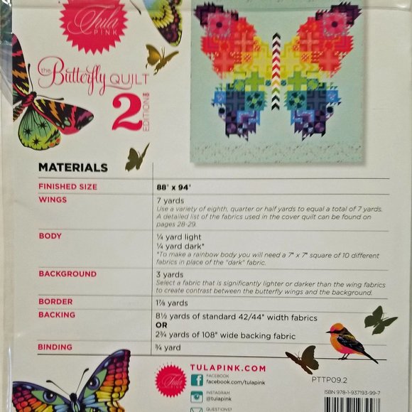 BUTTERFLY 2.0 Quilt by Tula Pink -Pattern and Fabric Pack Bundle Limited Edition - Picture 3 of 6